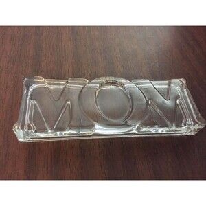 Vintage 1983 AVON Mom's Pride & Joy MOM Glass Paperweight Mothers Day Fostoria